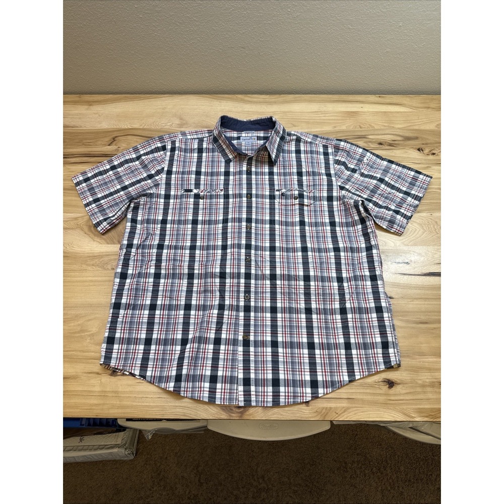 Carhartt 100390 Men's Standish Short Sleeve Plaid Button Down Shirt Size 2XL